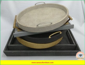 Collection of faux shagreen trays